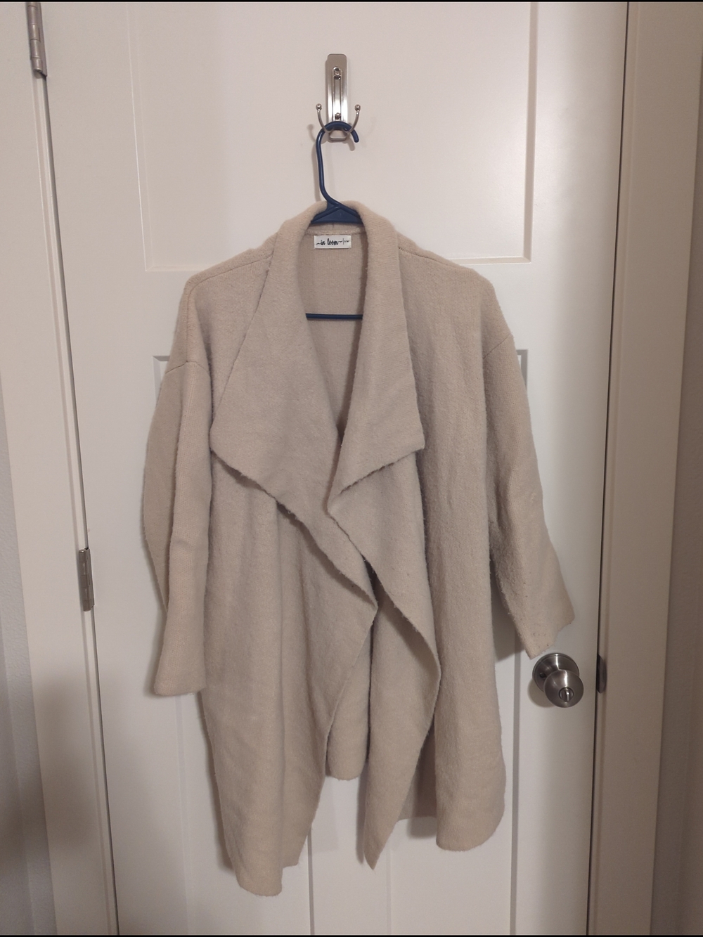 Cozy Draped Open-Front Cardigan - Cream